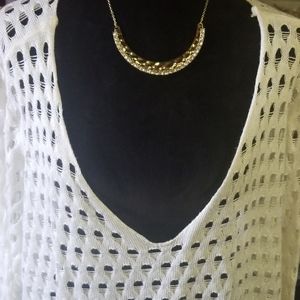 Long sleeve see thru white blouse